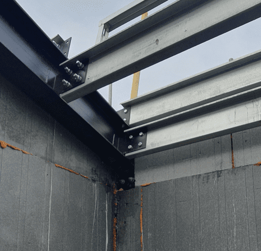 ICF steel rafter connection